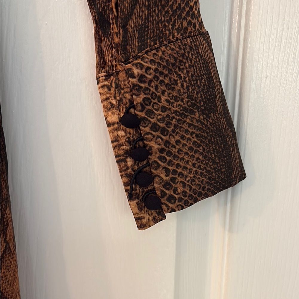 Andamane Brown Snake Print Dress - Picture 3 of 6